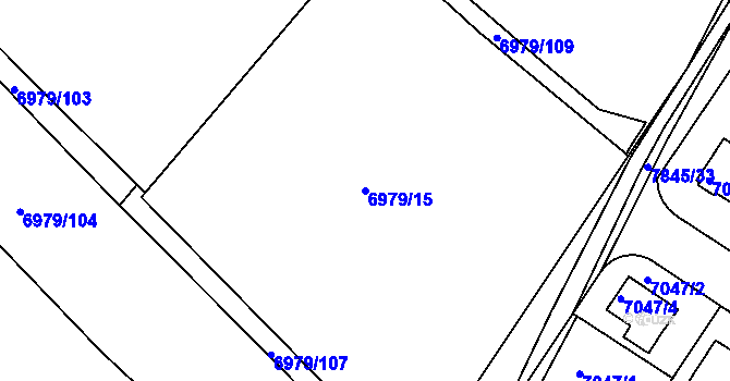 Parcela st. 6979/15 v KÚ Mělník, Katastrální mapa
