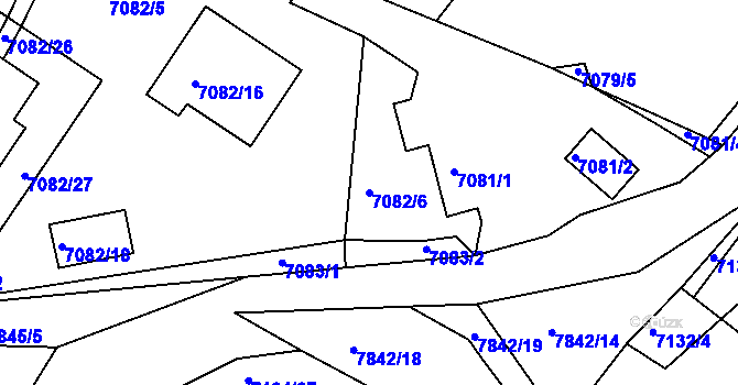 Parcela st. 7082/6 v KÚ Mělník, Katastrální mapa