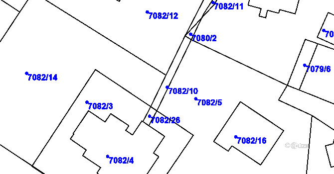 Parcela st. 7082/10 v KÚ Mělník, Katastrální mapa