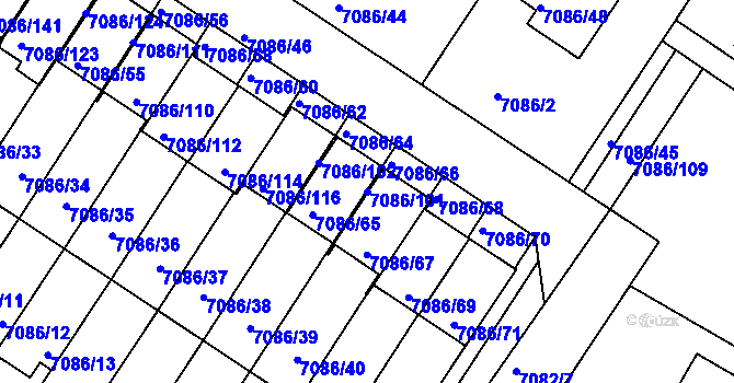 Parcela st. 7086/101 v KÚ Mělník, Katastrální mapa