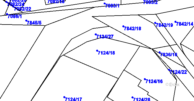 Parcela st. 7124/18 v KÚ Mělník, Katastrální mapa