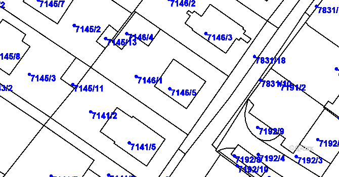 Parcela st. 7146/5 v KÚ Mělník, Katastrální mapa