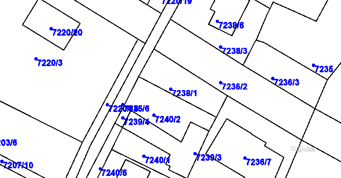 Parcela st. 7238/1 v KÚ Mělník, Katastrální mapa