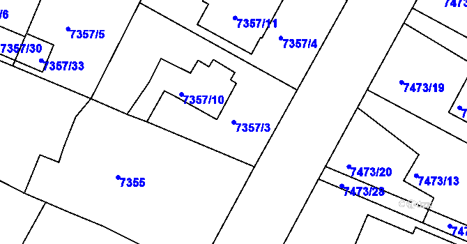 Parcela st. 7357/3 v KÚ Mělník, Katastrální mapa