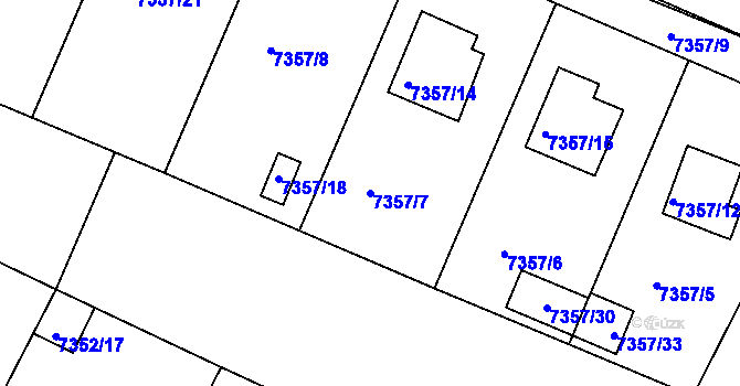 Parcela st. 7357/7 v KÚ Mělník, Katastrální mapa