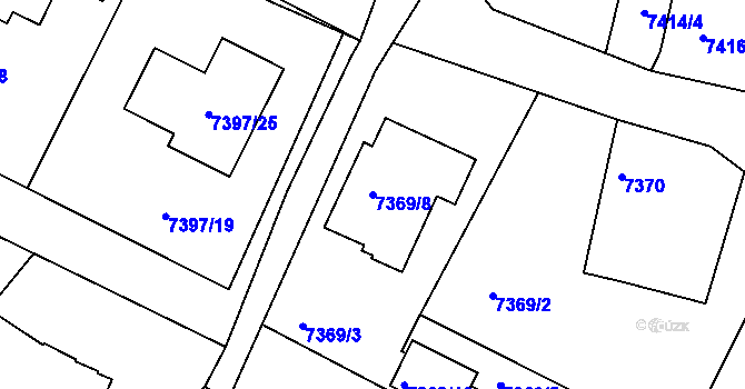 Parcela st. 7369/8 v KÚ Mělník, Katastrální mapa