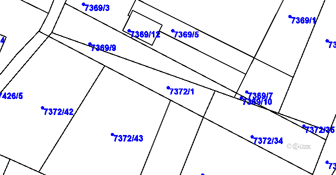 Parcela st. 7372/1 v KÚ Mělník, Katastrální mapa