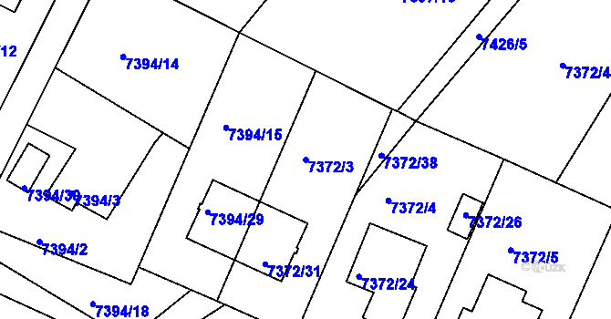 Parcela st. 7372/3 v KÚ Mělník, Katastrální mapa