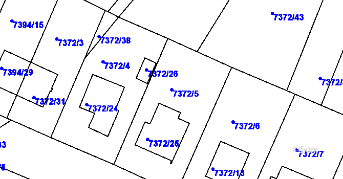 Parcela st. 7372/5 v KÚ Mělník, Katastrální mapa