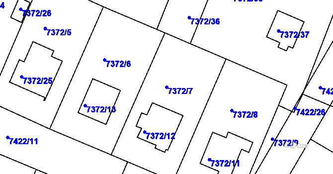 Parcela st. 7372/7 v KÚ Mělník, Katastrální mapa