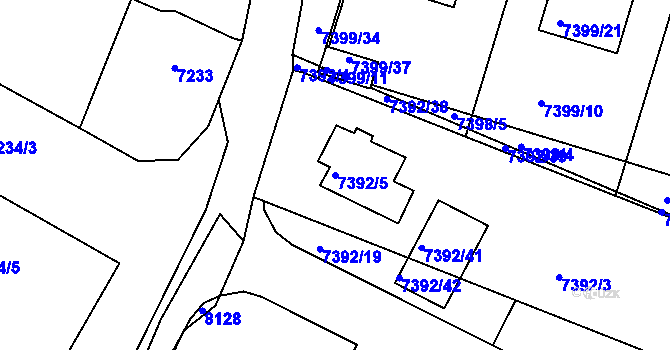 Parcela st. 7392/5 v KÚ Mělník, Katastrální mapa