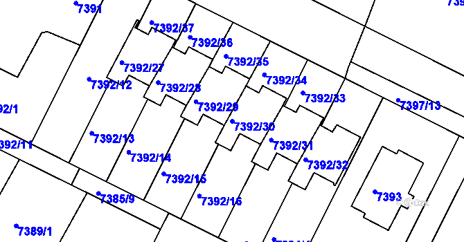 Parcela st. 7392/30 v KÚ Mělník, Katastrální mapa