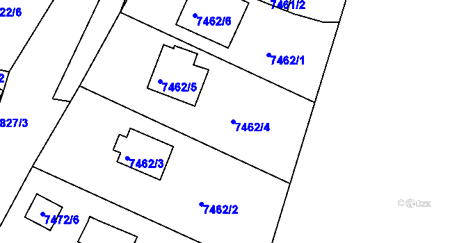 Parcela st. 7462/4 v KÚ Mělník, Katastrální mapa