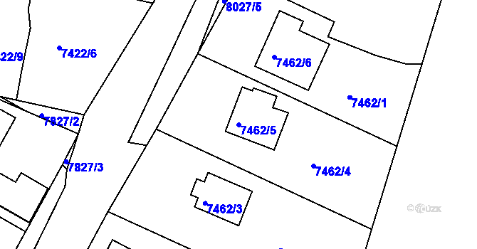 Parcela st. 7462/5 v KÚ Mělník, Katastrální mapa
