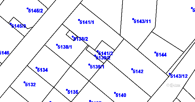 Parcela st. 5141/2 v KÚ Mělník, Katastrální mapa