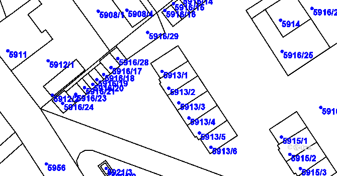 Parcela st. 5913/2 v KÚ Mělník, Katastrální mapa