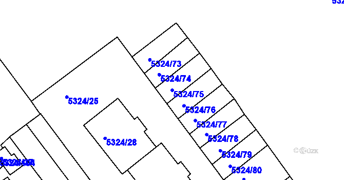 Parcela st. 5324/75 v KÚ Mělník, Katastrální mapa