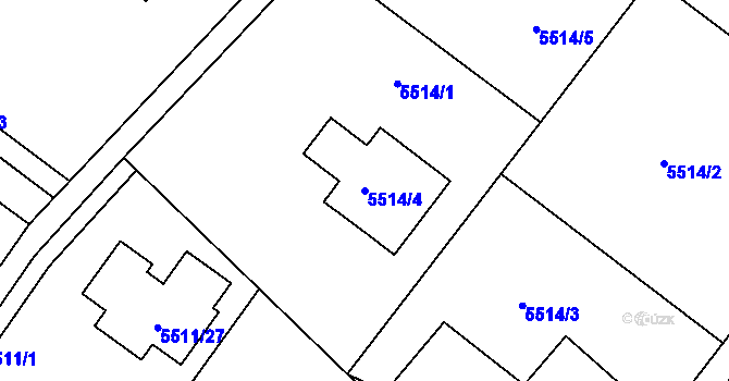 Parcela st. 5514/4 v KÚ Mělník, Katastrální mapa