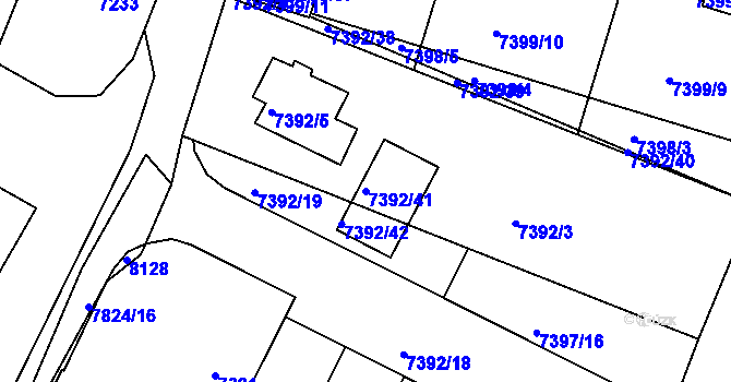 Parcela st. 7392/41 v KÚ Mělník, Katastrální mapa