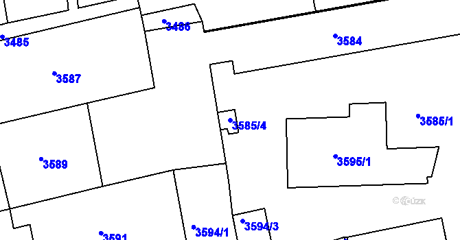 Parcela st. 3585/4 v KÚ Mělník, Katastrální mapa
