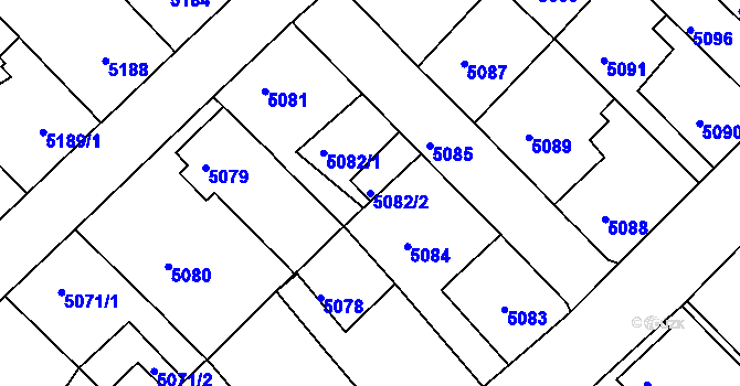Parcela st. 5082/2 v KÚ Mělník, Katastrální mapa