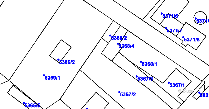 Parcela st. 5367/4 v KÚ Mělník, Katastrální mapa