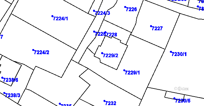 Parcela st. 7229/2 v KÚ Mělník, Katastrální mapa