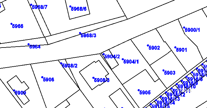 Parcela st. 5904/2 v KÚ Mělník, Katastrální mapa