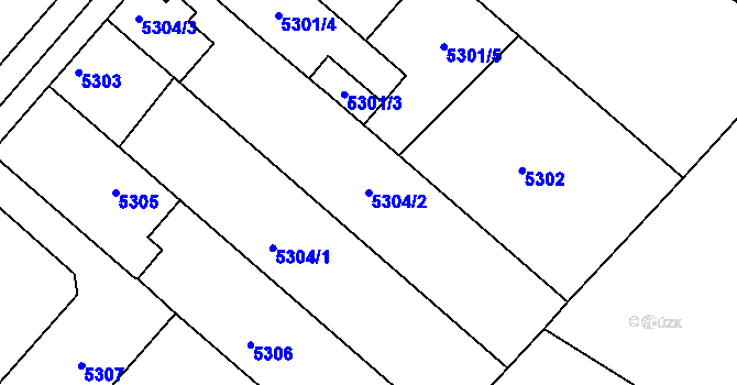 Parcela st. 5304/2 v KÚ Mělník, Katastrální mapa