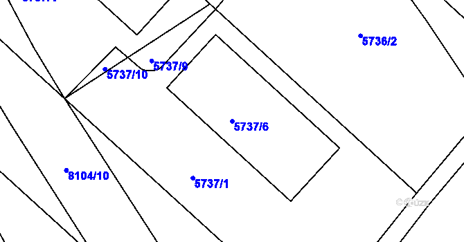 Parcela st. 5737/6 v KÚ Mělník, Katastrální mapa