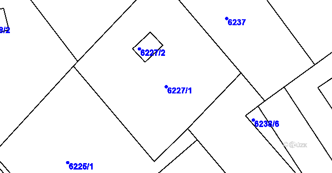 Parcela st. 6227/1 v KÚ Mělník, Katastrální mapa