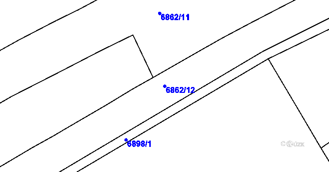 Parcela st. 6862/12 v KÚ Mělník, Katastrální mapa