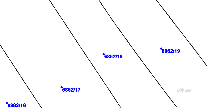 Parcela st. 6862/18 v KÚ Mělník, Katastrální mapa