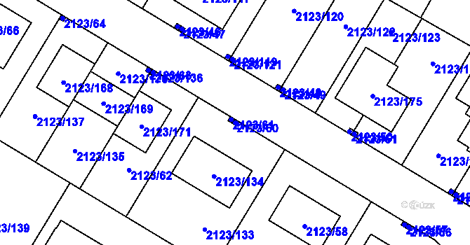 Parcela st. 2123/60 v KÚ Mělník, Katastrální mapa