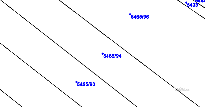 Parcela st. 5465/94 v KÚ Mělník, Katastrální mapa