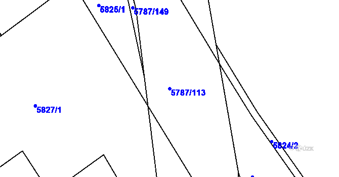 Parcela st. 5787/113 v KÚ Mělník, Katastrální mapa