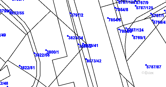 Parcela st. 8073/41 v KÚ Mělník, Katastrální mapa