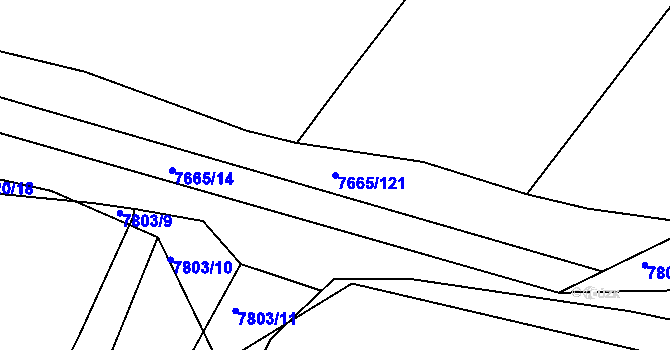 Parcela st. 7665/121 v KÚ Mělník, Katastrální mapa