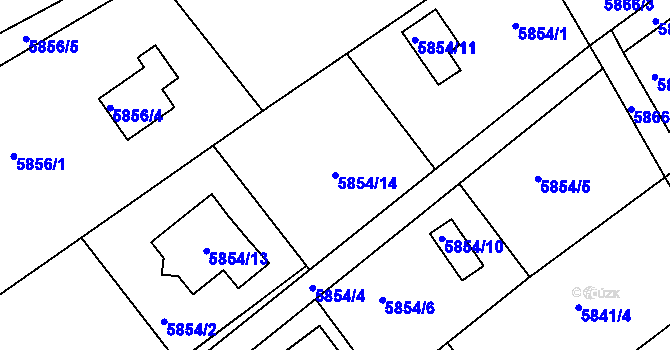 Parcela st. 5854/14 v KÚ Mělník, Katastrální mapa