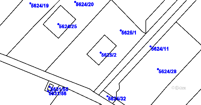 Parcela st. 5625/2 v KÚ Mělník, Katastrální mapa
