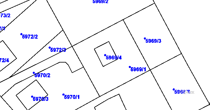 Parcela st. 5969/4 v KÚ Mělník, Katastrální mapa
