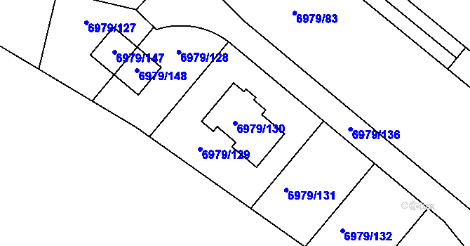 Parcela st. 6979/130 v KÚ Mělník, Katastrální mapa