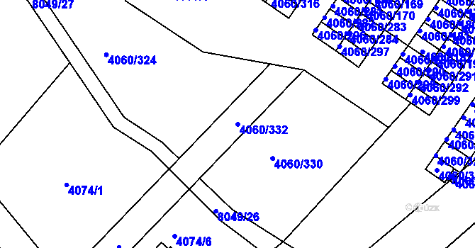 Parcela st. 4060/332 v KÚ Mělník, Katastrální mapa