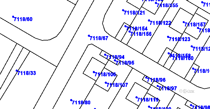 Parcela st. 7118/94 v KÚ Mělník, Katastrální mapa