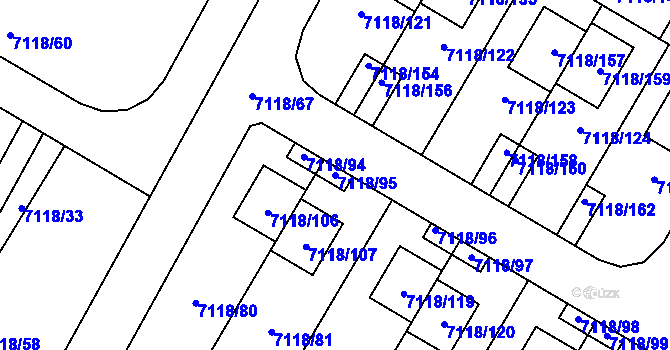 Parcela st. 7118/95 v KÚ Mělník, Katastrální mapa