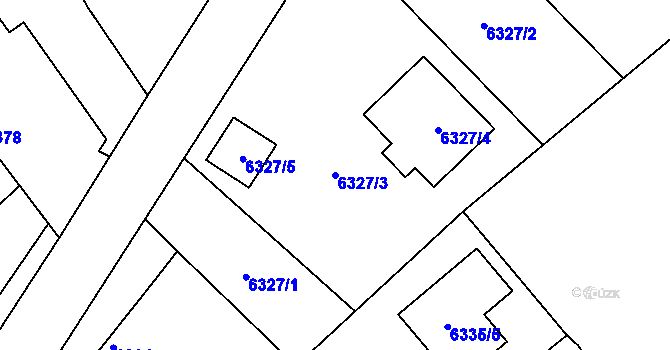 Parcela st. 6327/3 v KÚ Mělník, Katastrální mapa