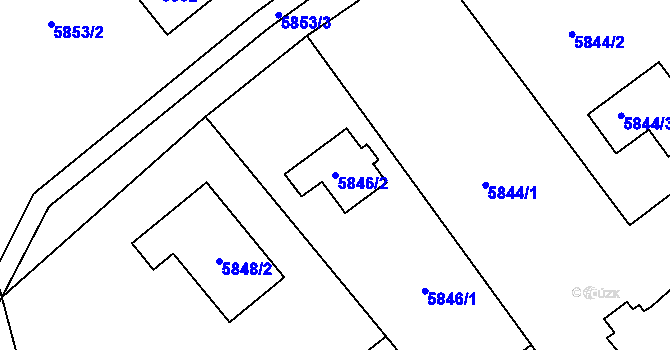 Parcela st. 5846/2 v KÚ Mělník, Katastrální mapa