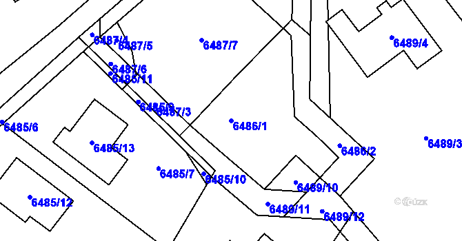 Parcela st. 6486/1 v KÚ Mělník, Katastrální mapa