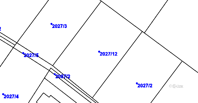 Parcela st. 2027/12 v KÚ Mělník, Katastrální mapa