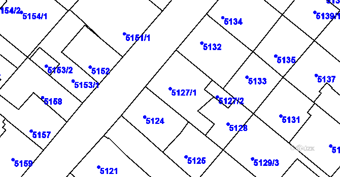 Parcela st. 5127/1 v KÚ Mělník, Katastrální mapa